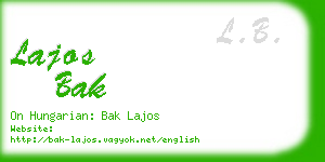 lajos bak business card